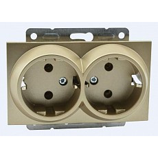 Розетка двойная с заземлением, без рамки mono electric despina - larissa 500-002204-120